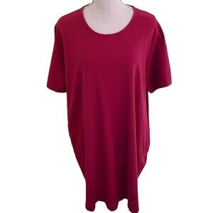 Universal Standard Berry Scoop Neck Short Sleeve "Halie" Tee Shirt Dress…